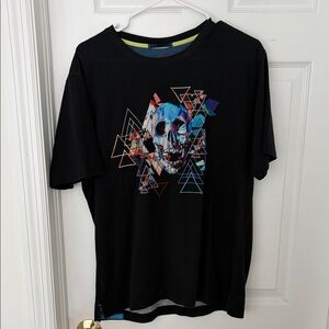 Robert Graham Black Tee with Colorful Skull Design